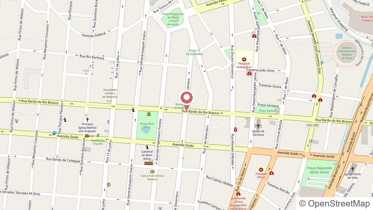 Mapa da localização do Instituto Evolare, no Setor Central de Anápolis – Goiás